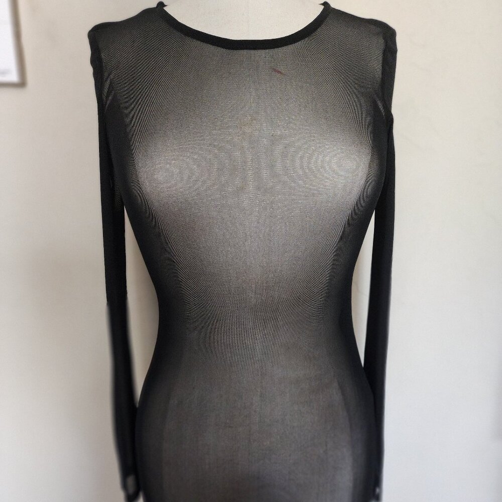 🖤 Mysterious Black Sheer Mini Lingerie Cover-Up 🖤
